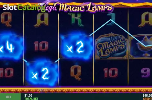 Win Screen 2. Mega Magic Lamps slot