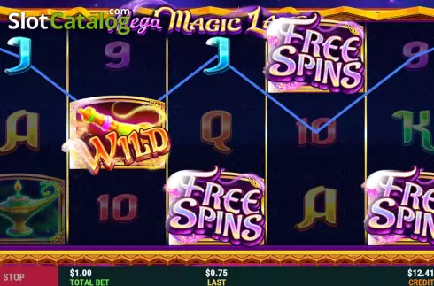 Free Spins Win Screen. Mega Magic Lamps slot