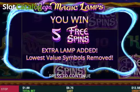 Free Spins Win Screen 2. Mega Magic Lamps slot