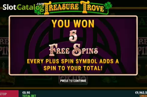 Free Spins Win Screen 2. Treasure Trove (Slot Factory) slot