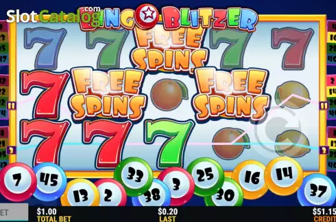 Free Spins Win Screen. Bingo Blitzer slot