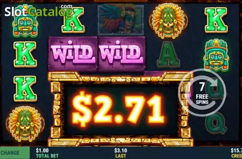 Free Spins Gameplay Screen. Aztec Flame slot
