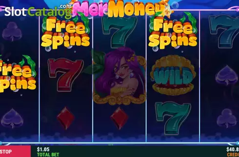 Free Spins Win Screen. MerMoney slot