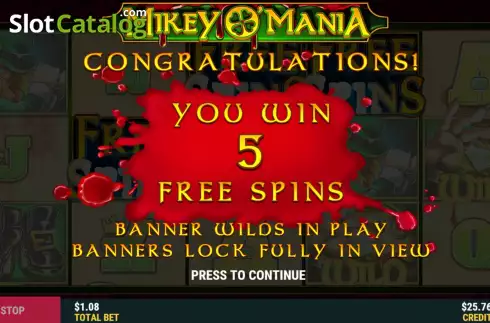 Free Spins Win Screen 2. Mikey O'Mania slot