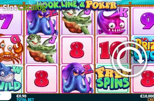 Game Screen. Hook, Line & Poker slot
