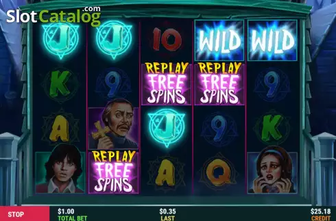 Free Spins Win Screen. Amityville slot
