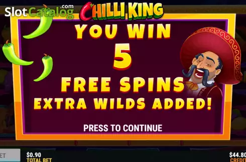 Free Spins Win Screen 2. Chilli King slot