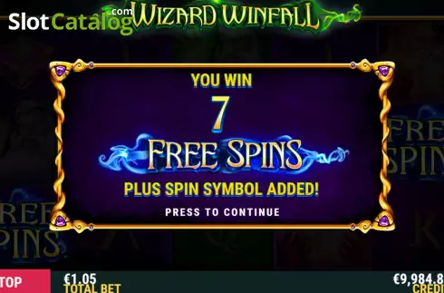 Schermo6. Wizard WinFall slot