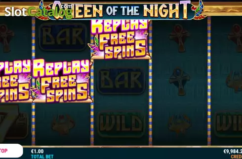 Free Spins Win Screen. Queen of the Night slot