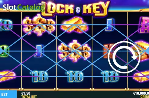 Game Screen. Lock and Key slot