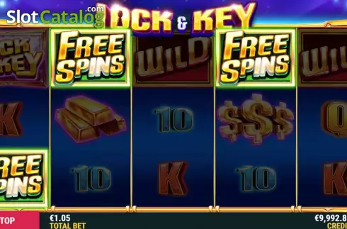 Free Spins Win Screen. Lock and Key slot