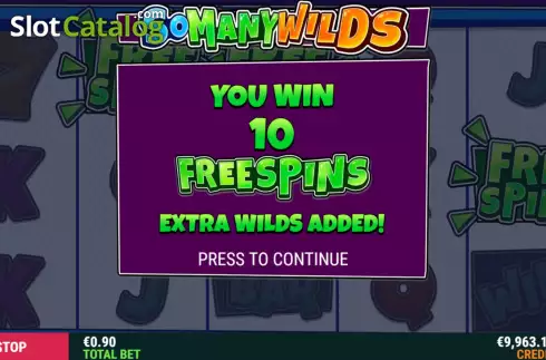 Free Spins Win Screen 2. So Many Wilds slot