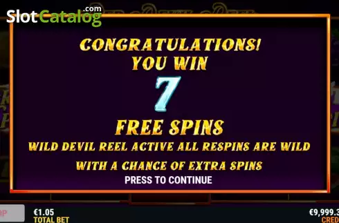 Free Spins Win Screen 2. Red Devil Reel slot