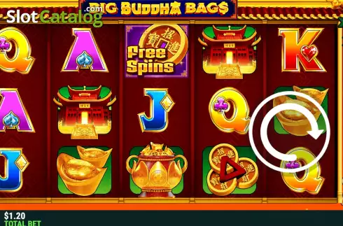 Game screen. Big Buddha Bags slot