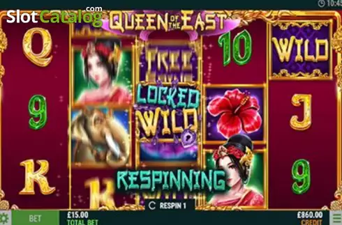 Game screen. Queen of the East slot