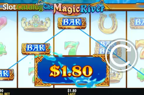 Win screen. The Magic River slot