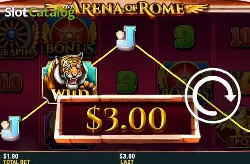 Win screen. Arena of Rome slot