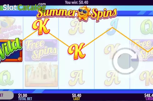 Win screen. Summer Spins slot