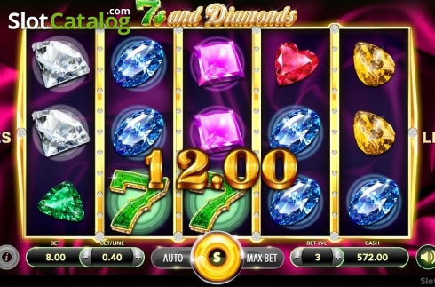 Win Screen. 7s and Diamonds slot