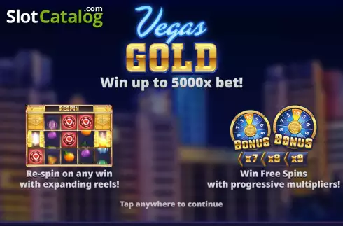 Start Screen. Vegas Gold slot