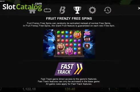 Features screen 2. Fruit Smash slot