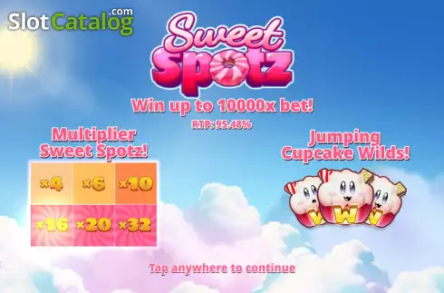 Start Screen. Sweet Spotz slot