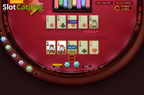 Écran3. Caribbean Poker (Smartsoft Gaming) Machine à sous