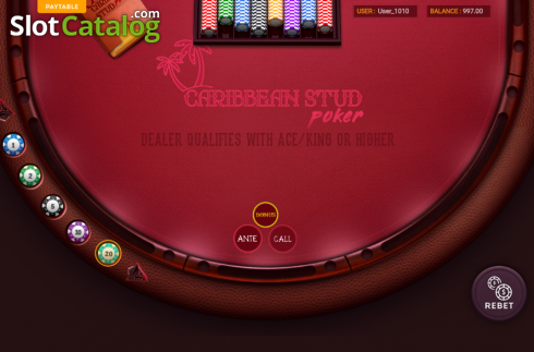 Écran2. Caribbean Poker (Smartsoft Gaming) Machine à sous