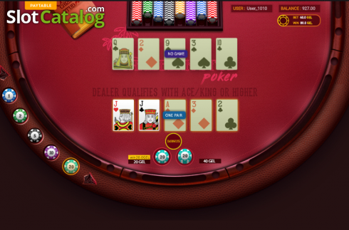 Ekran4. Caribbean Poker (Smartsoft Gaming) yuvası
