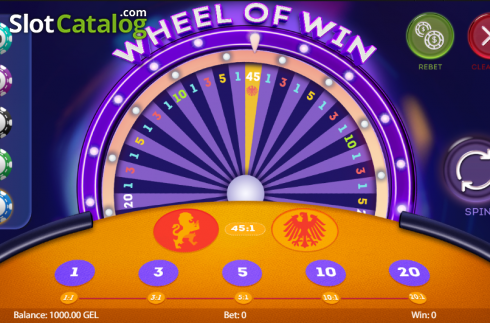 Écran2. Wheel of Win Machine à sous