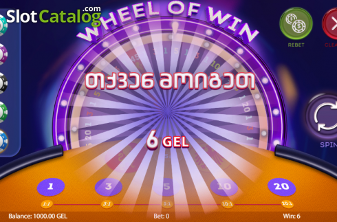 Win Screen 2. Wheel of Win slot