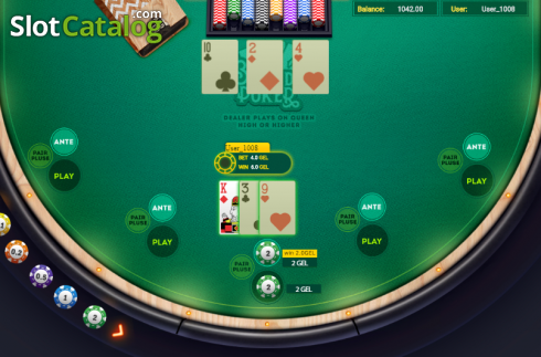 Ekran4. 3 Card Poker (Smartsoft Gaming) yuvası