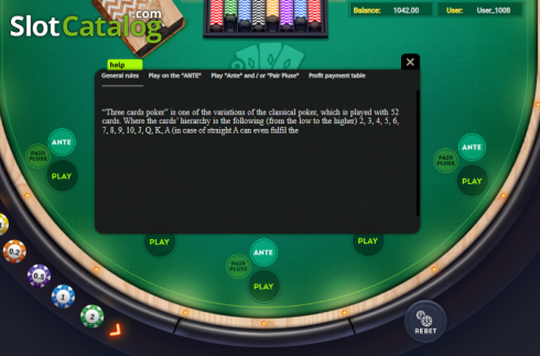 Ekran5. 3 Card Poker (Smartsoft Gaming) yuvası