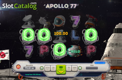 Win Screen. Apollo 77 slot