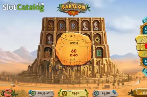 Win Free Spins screen. Babylon slot
