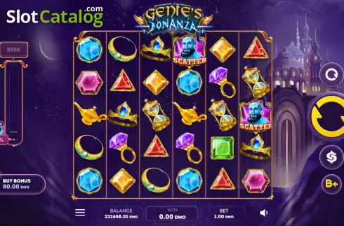 Game Screen. Genie's Bonanza slot
