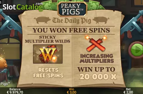 Free Spins 1. Peaky Pigs slot