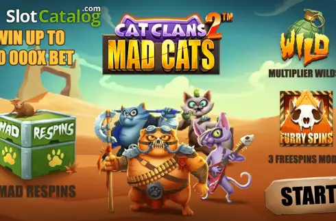 Start Screen. Cat Clans 2 - Mad Cats slot