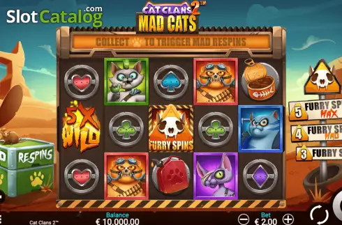 Skärmdump3. Cat Clans 2 - Mad Cats slot