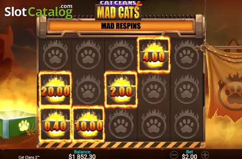 Ecran6. Cat Clans 2 - Mad Cats slot