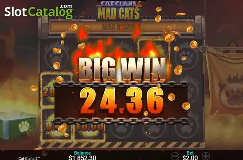 Big Win. Cat Clans 2 - Mad Cats slot