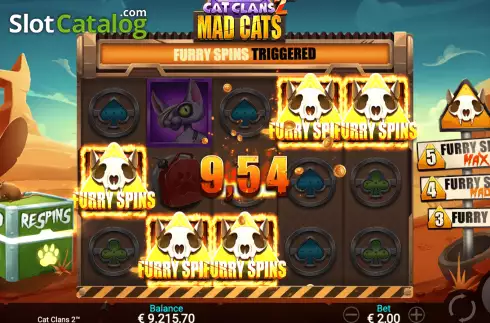 Pantalla9. Cat Clans 2 - Mad Cats Tragamonedas 