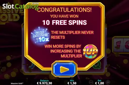 Free Spins Win Screen 2. Massive Gold slot