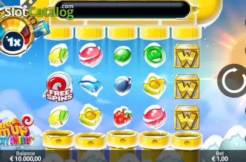 Game Screen. Pile ‘Em Up Frosty Sweets slot