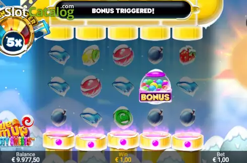 Bonus Game Win Screen. Pile ‘Em Up Frosty Sweets slot