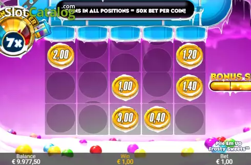 Bonus Game Win Screen 3. Pile ‘Em Up Frosty Sweets slot