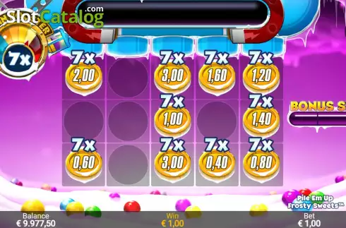 Bonus Game Win Screen 4. Pile ‘Em Up Frosty Sweets slot
