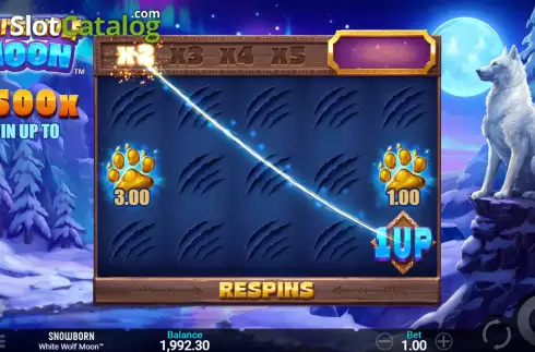 Respins Win Screen. White Wolf Moon slot