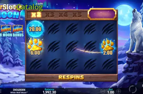 Respins Win Screen 2. White Wolf Moon slot