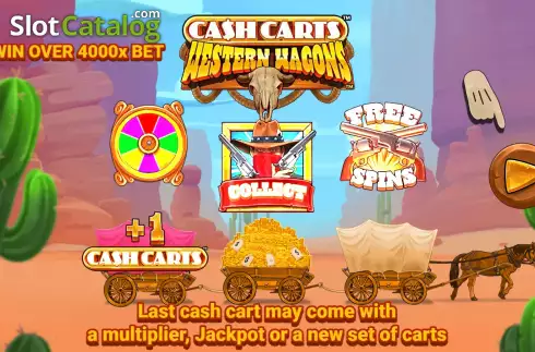 Start Screen. Cash Carts Western Wagons slot